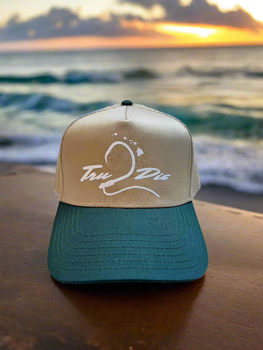🚨PRE-ORDER🚨 Tru2Dis Trucker Hat Green and Beige