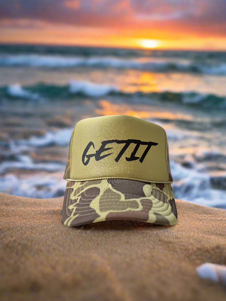 Light Green Camo GETIT trucker Hat