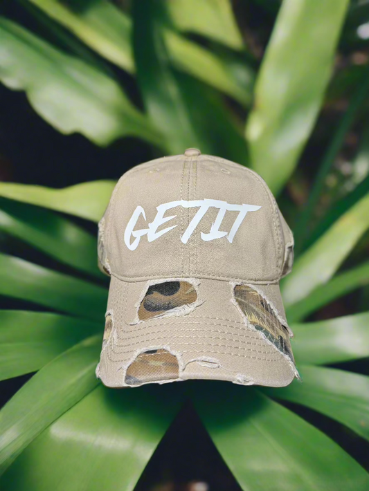 Camo Distressed GETIT Dad Hat