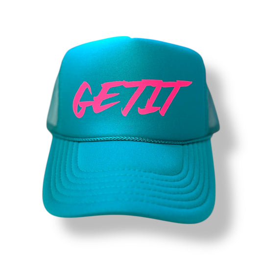 GETIT Foam Trucker (Teal / Pink Logo)