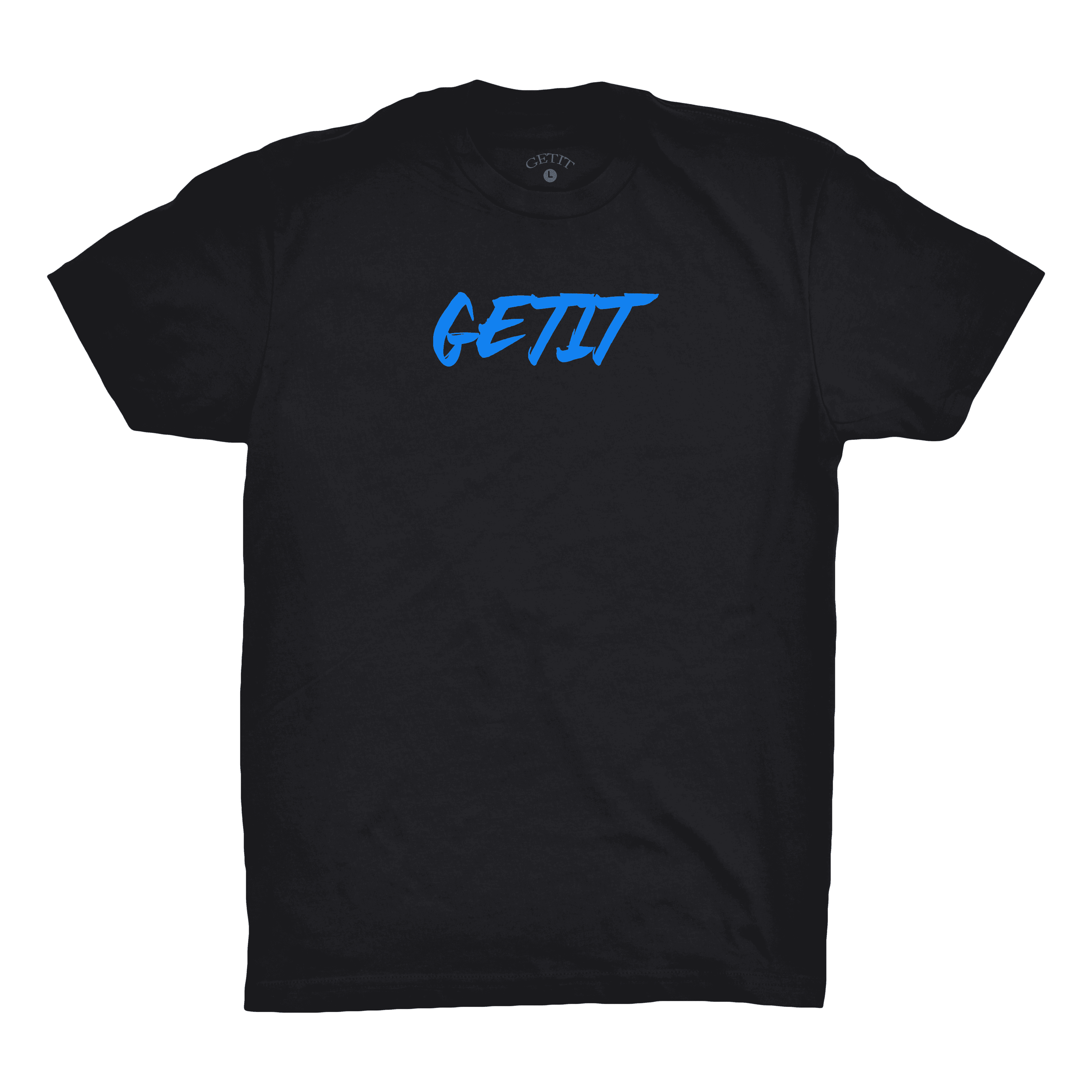 Black Shirt BLUE Logo – GETIT LLC